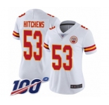 Women's Kansas City Chiefs #53 Anthony Hitchens White Vapor Untouchable Limited Player 100th Season Football Jersey