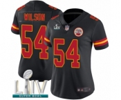 Women's Kansas City Chiefs #54 Damien Wilson Limited Black Rush Vapor Untouchable Super Bowl LIV Bound Football Jersey