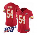 Women's Kansas City Chiefs #54 Damien Wilson Red Team Color Vapor Untouchable Limited Player 100th Season Football Jersey