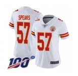 Women's Kansas City Chiefs #57 Breeland Speaks White Vapor Untouchable Limited Player 100th Season Football Jersey