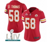 Women's Kansas City Chiefs #58 Derrick Thomas Red Team Color Vapor Untouchable Limited Player Super Bowl LIV Bound Football Jersey