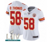 Women's Kansas City Chiefs #58 Derrick Thomas White Vapor Untouchable Limited Player Super Bowl LIV Bound Football Jersey