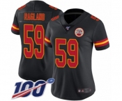 Women's Kansas City Chiefs #59 Reggie Ragland Limited Black Rush Vapor Untouchable 100th Season Football Jersey