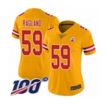 Women's Kansas City Chiefs #59 Reggie Ragland Limited Gold Inverted Legend 100th Season Football Jersey