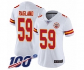 Women's Kansas City Chiefs #59 Reggie Ragland White Vapor Untouchable Limited Player 100th Season Football Jersey