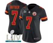 Women's Kansas City Chiefs #7 Harrison Butker Limited Black Rush Vapor Untouchable Super Bowl LIV Bound Football Jersey