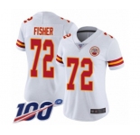 Women's Kansas City Chiefs #72 Eric Fisher White Vapor Untouchable Limited Player 100th Season Football Jersey