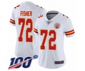 Women's Kansas City Chiefs #72 Eric Fisher White Vapor Untouchable Limited Player 100th Season Football Jersey