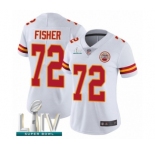 Women's Kansas City Chiefs #72 Eric Fisher White Vapor Untouchable Limited Player Super Bowl LIV Bound Football Jersey