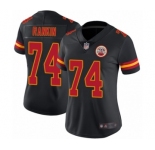 Women's Kansas City Chiefs #74 Martinas Rankin Limited Black Rush Vapor Untouchable Football Jersey