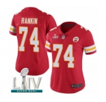 Women's Kansas City Chiefs #74 Martinas Rankin Red Team Color Vapor Untouchable Limited Player Super Bowl LIV Bound Football Jersey