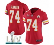 Women's Kansas City Chiefs #74 Martinas Rankin Red Team Color Vapor Untouchable Limited Player Super Bowl LIV Bound Football Jersey