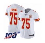 Women's Kansas City Chiefs #75 Cameron Erving White Vapor Untouchable Limited Player 100th Season Football Jersey