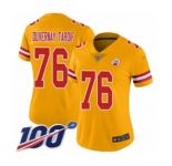 Women's Kansas City Chiefs #76 Laurent Duvernay-Tardif Limited Gold Inverted Legend 100th Season Football Jersey