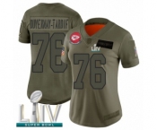 Women's Kansas City Chiefs #76 Laurent Duvernay-Tardif Limited Olive 2019 Salute to Service Super Bowl LIV Bound Football Jersey