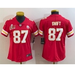 Women's Kansas City Chiefs #87 Taylor Swift Red 2025 Super Bowl LIX Patch Vapor Untouchable Limited Stitched Football Jersey