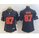 Women's Kansas City Chiefs #87 Travis Kelce Black Fashion Vapor Limited Stitched Jersey