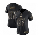 Women's Kansas City Chiefs #87 Travis Kelce Black Gold Vapor Untouchable Limited Player Football Jersey