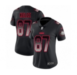 Women's Kansas City Chiefs #87 Travis Kelce Limited Black Smoke Fashion Football Jersey