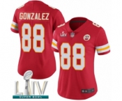 Women's Kansas City Chiefs #88 Tony Gonzalez Red Team Color Vapor Untouchable Limited Player Super Bowl LIV Bound Football Jersey