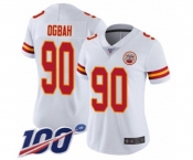 Women's Kansas City Chiefs #90 Emmanuel Ogbah White Vapor Untouchable Limited Player 100th Season Football Jersey