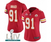Women's Kansas City Chiefs #91 Derrick Nnadi Red Team Color Vapor Untouchable Limited Player Super Bowl LIV Bound Football Jersey