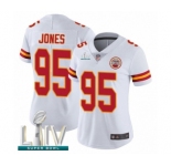 Women's Kansas City Chiefs #95 Chris Jones White Vapor Untouchable Limited Player Super Bowl LIV Bound Football Jersey