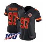 Women's Kansas City Chiefs #97 Alex Okafor Limited Black Rush Vapor Untouchable 100th Season Football Jersey
