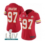 Women's Kansas City Chiefs #97 Alex Okafor Red Team Color Vapor Untouchable Limited Player Super Bowl LIV Bound Football Jersey