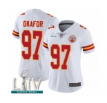 Women's Kansas City Chiefs #97 Alex Okafor White Vapor Untouchable Limited Player Super Bowl LIV Bound Football Jersey