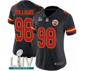 Women's Kansas City Chiefs #98 Xavier Williams Limited Black Rush Vapor Untouchable Super Bowl LIV Bound Football Jersey