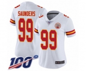 Women's Kansas City Chiefs #99 Khalen Saunders White Vapor Untouchable Limited Player 100th Season Football Jersey