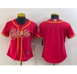 Women's Kansas City Chiefs Blank Red With Patch Cool Base Stitched Baseball Jersey