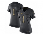 Women's Nike Kansas City Chiefs #1 Leon Sandcastle Limited Black 2016 Salute to Service NFL Jersey