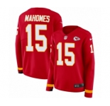 Women's Nike Kansas City Chiefs #15 Patrick Mahomes II Limited Red Therma Long Sleeve NFL Jersey