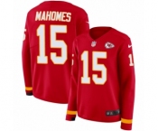 Women's Nike Kansas City Chiefs #15 Patrick Mahomes II Limited Red Therma Long Sleeve NFL Jersey