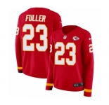 Women's Nike Kansas City Chiefs #23 Kendall Fuller Limited Red Therma Long Sleeve NFL Jersey