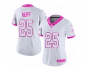 Women's Nike Kansas City Chiefs #25 Marqueston Huff Limited White Pink Rush Fashion NFL Jersey