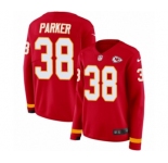 Women's Nike Kansas City Chiefs #38 Ron Parker Limited Red Therma Long Sleeve NFL Jersey