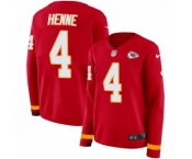 Women's Nike Kansas City Chiefs #4 Chad Henne Limited Red Therma Long Sleeve NFL Jersey