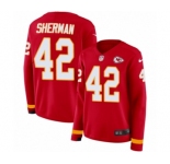 Women's Nike Kansas City Chiefs #42 Anthony Sherman Limited Red Therma Long Sleeve NFL Jersey