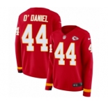 Women's Nike Kansas City Chiefs #44 Dorian O'Daniel Limited Red Therma Long Sleeve NFL Jersey