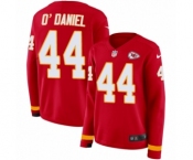 Women's Nike Kansas City Chiefs #44 Dorian O'Daniel Limited Red Therma Long Sleeve NFL Jersey