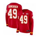 Women's Nike Kansas City Chiefs #49 Daniel Sorensen Limited Red Therma Long Sleeve NFL Jersey