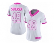 Women's Nike Kansas City Chiefs #49 Daniel Sorensen Limited White Pink Rush Fashion NFL Jersey