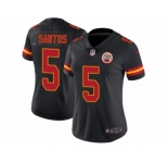Women's Nike Kansas City Chiefs #5 Cairo Santos Limited Black Rush NFL Jersey