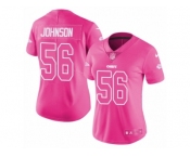 Women's Nike Kansas City Chiefs #56 Derrick Johnson Limited Pink Rush Fashion NFL Jersey