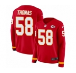 Women's Nike Kansas City Chiefs #58 Derrick Thomas Limited Red Therma Long Sleeve NFL Jersey