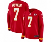 Women's Nike Kansas City Chiefs #7 Harrison Butker Limited Red Therma Long Sleeve NFL Jersey