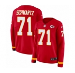 Women's Nike Kansas City Chiefs #71 Mitchell Schwartz Limited Red Therma Long Sleeve NFL Jersey